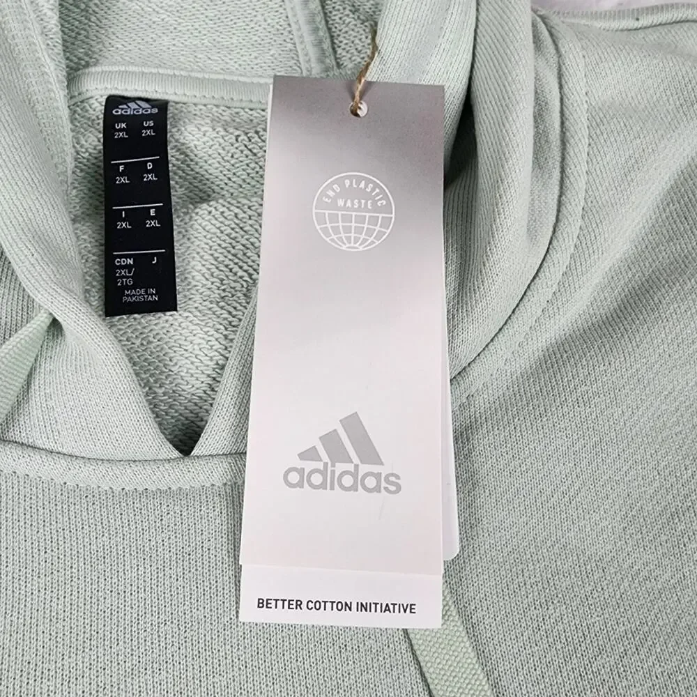 Men's adidas 2XL Embroidery Graphic Hoodie in Linen Green